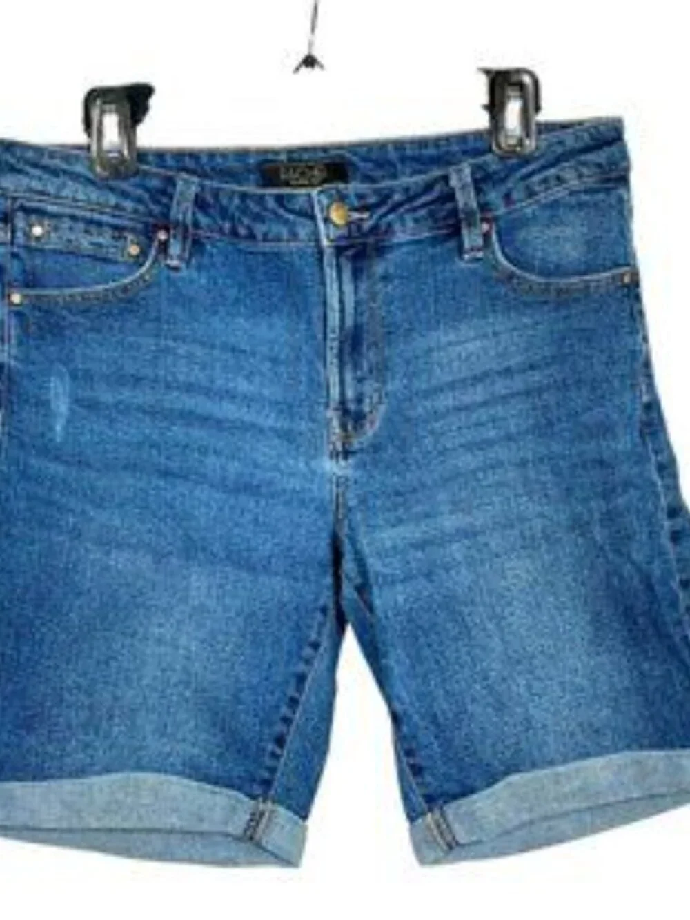 RACHEL Rachel Roy Hi Rise Denim Bermuda Shorts Cuffed Medium Wash Size 10/30